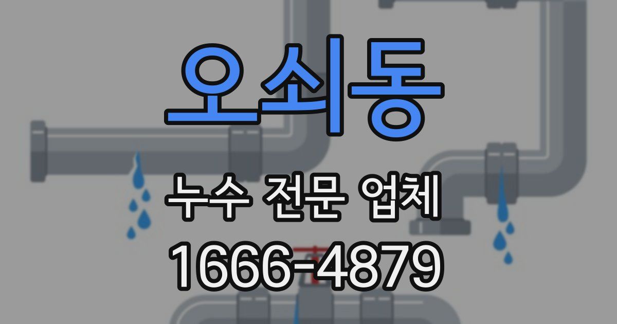 오쇠동 누수 전문 업체