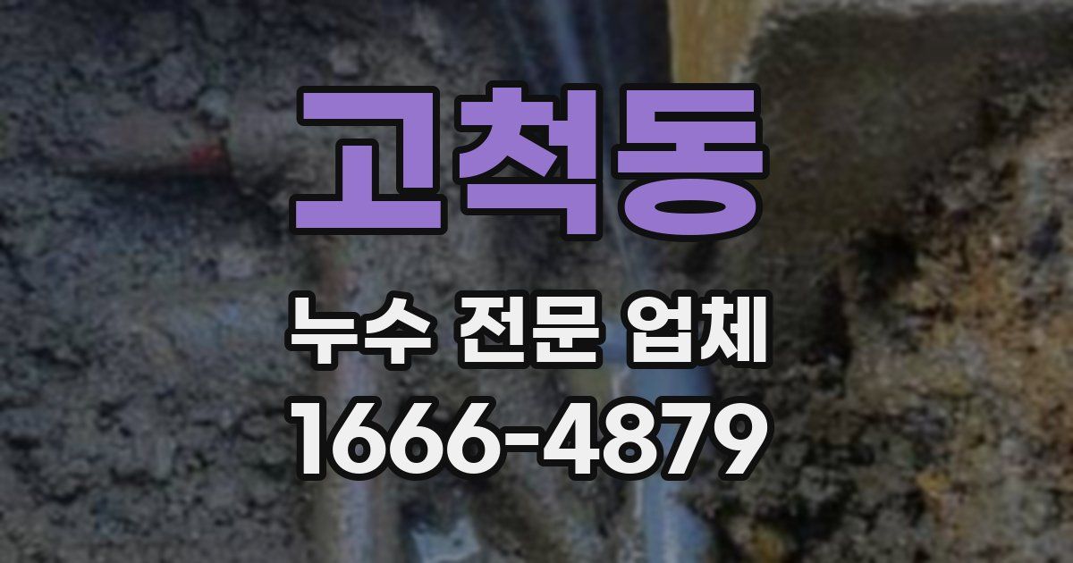고척동 누수 전문 업체