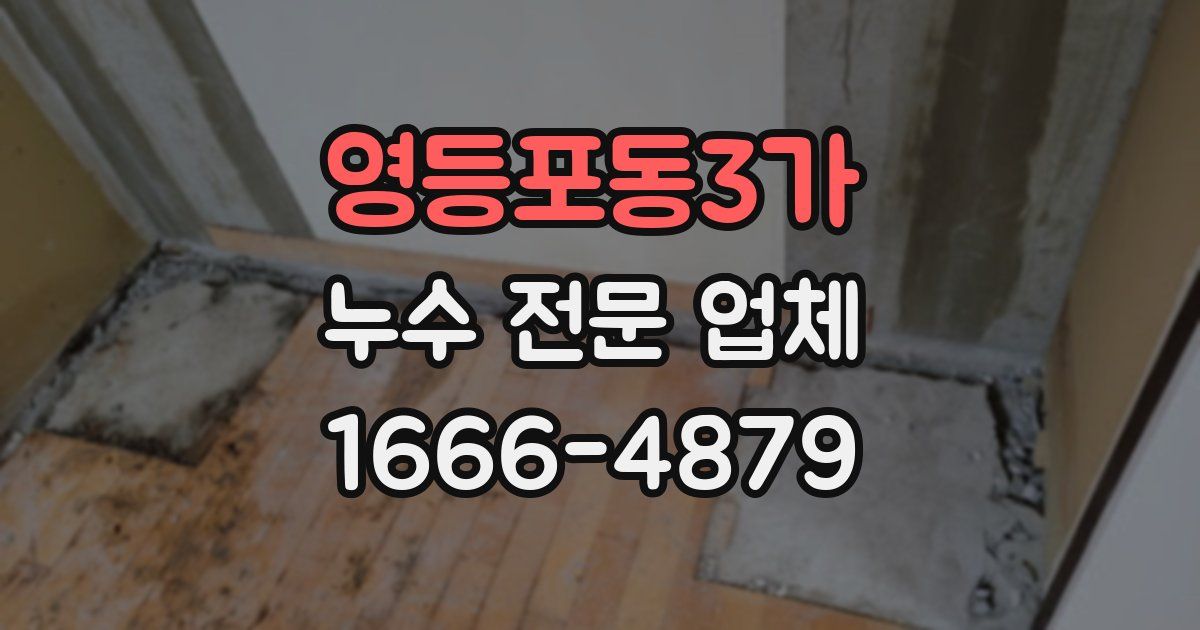 영등포동3가 누수 전문 업체