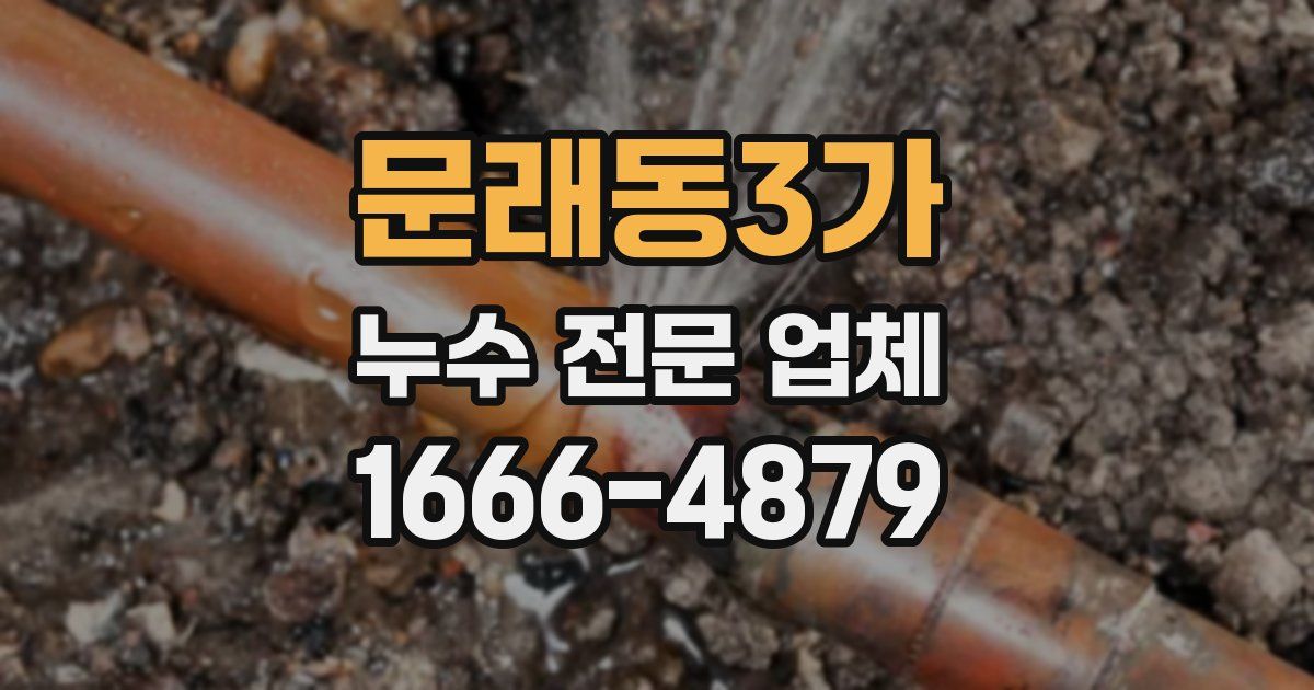 문래동3가 누수 전문 업체