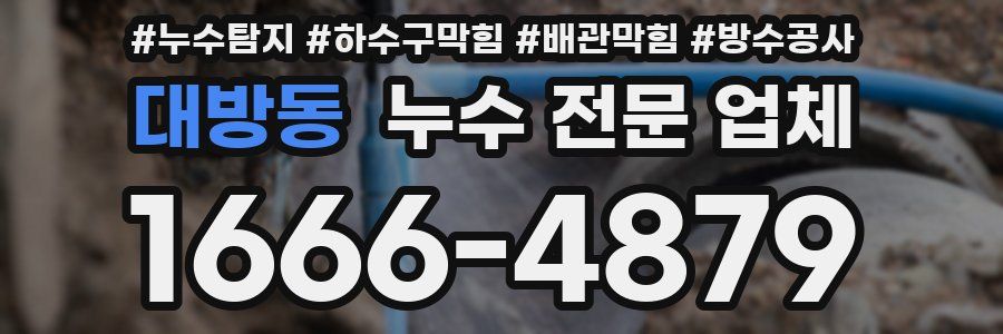 대방동 누수 전문 업체