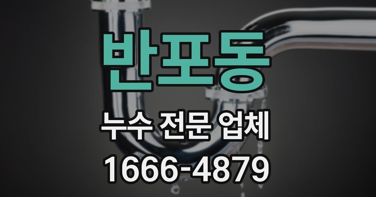 반포동 누수 전문 업체
