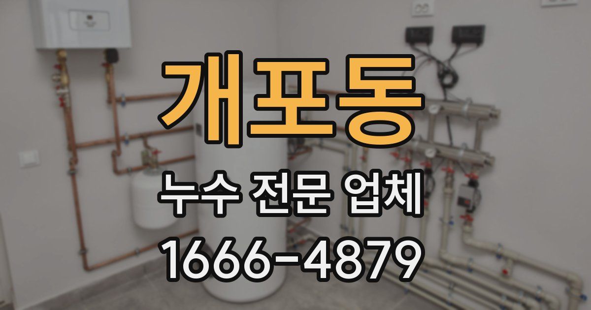 개포동 누수 전문 업체
