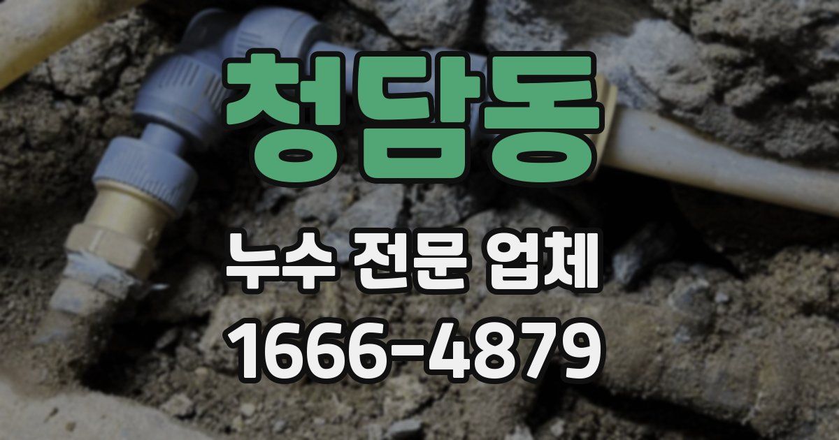 청담동 누수 전문 업체