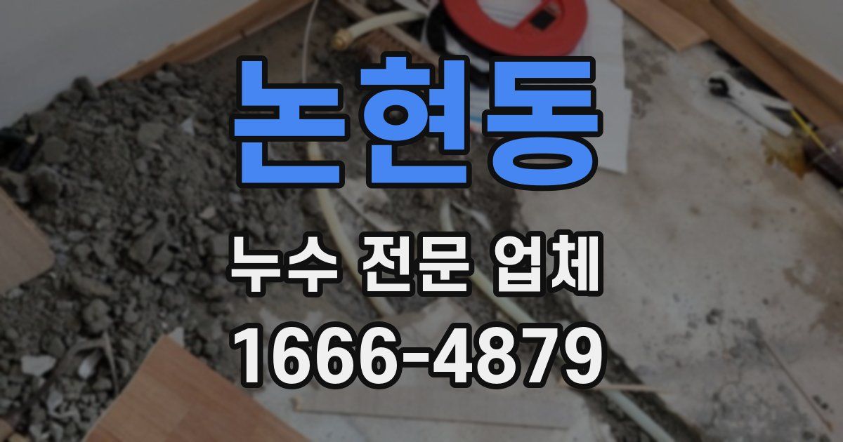 논현동 누수 전문 업체