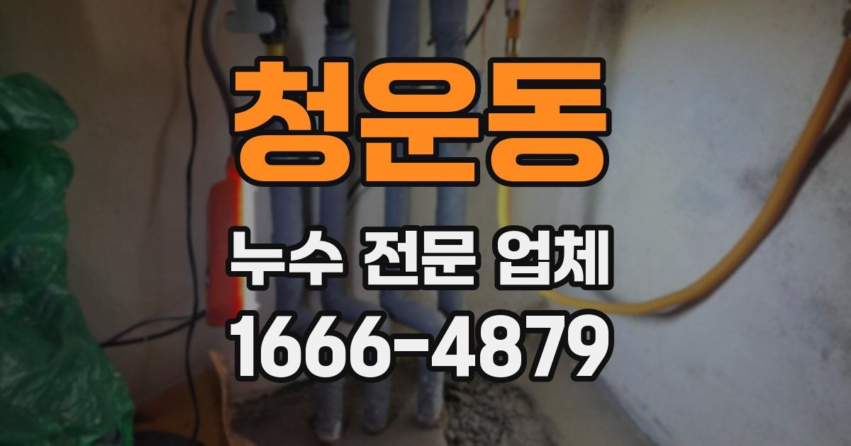 청운동 누수 전문 업체