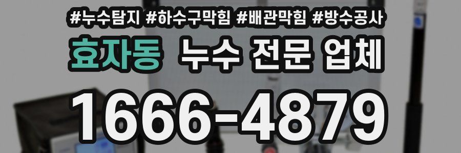 효자동 누수 전문 업체