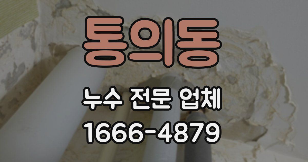 통의동 누수 전문 업체