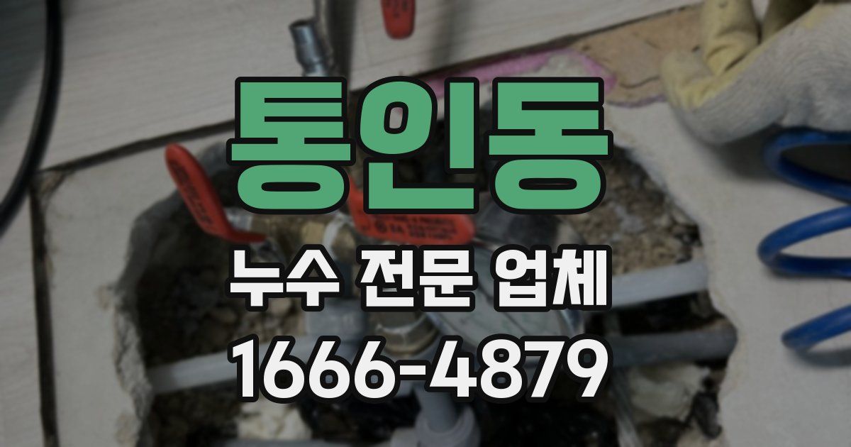 통인동 누수 전문 업체