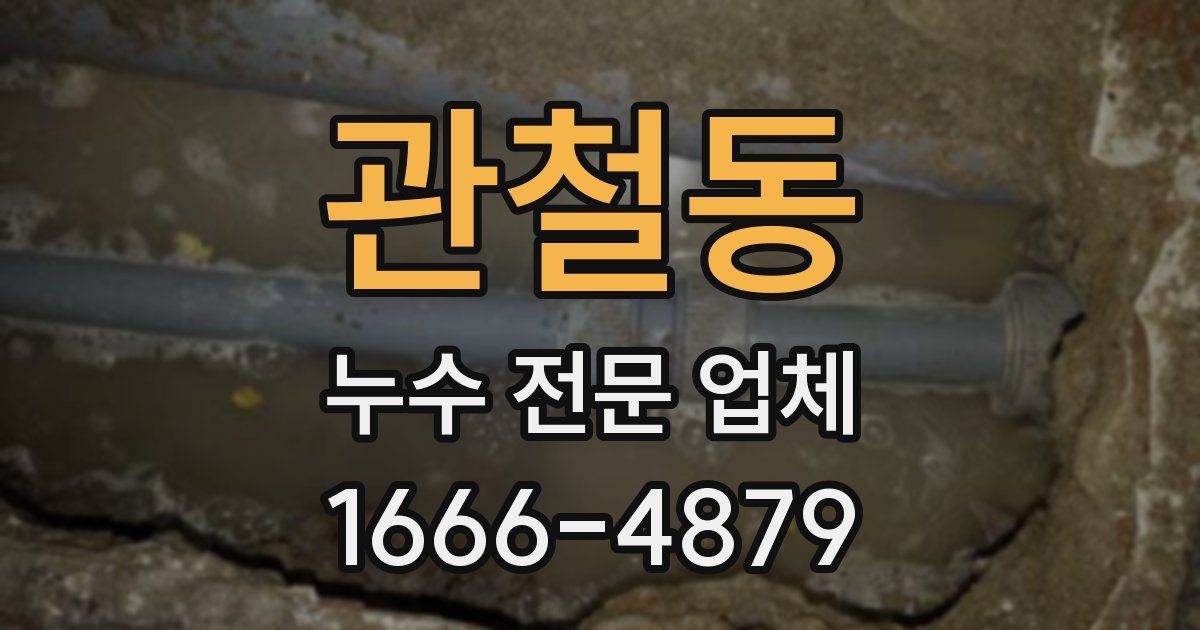 관철동 누수 전문 업체