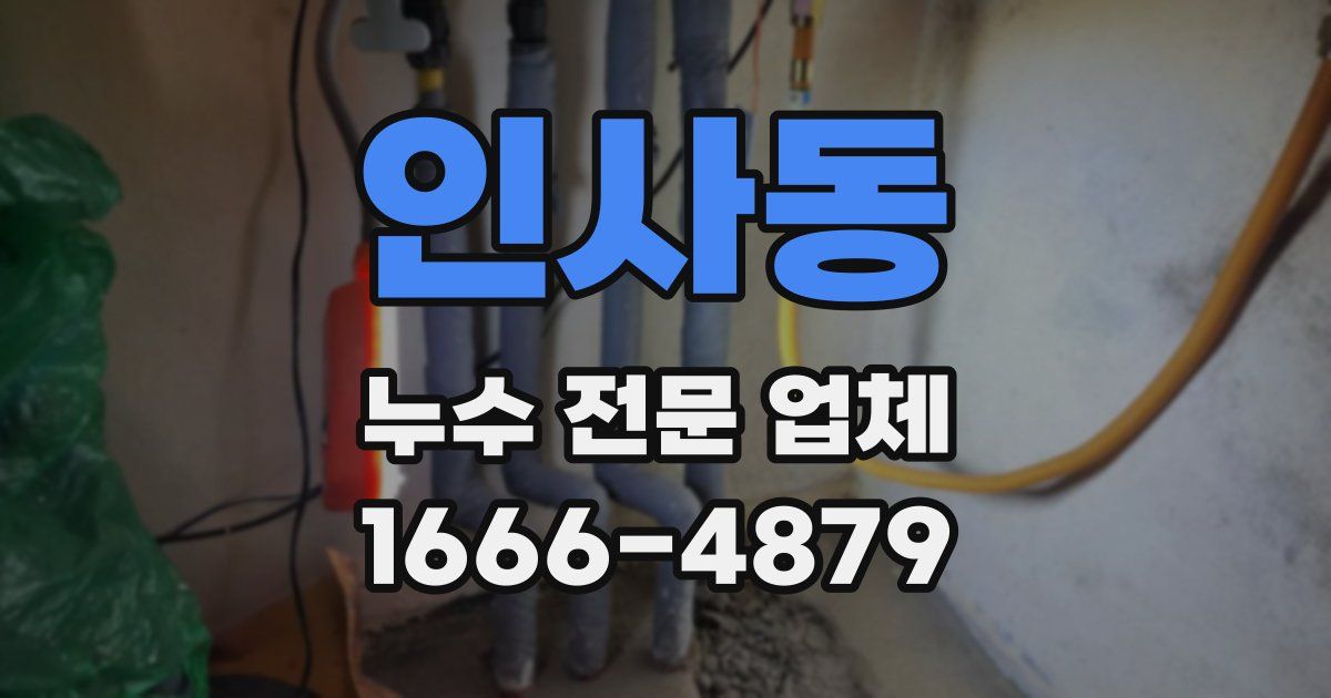 인사동 누수 전문 업체