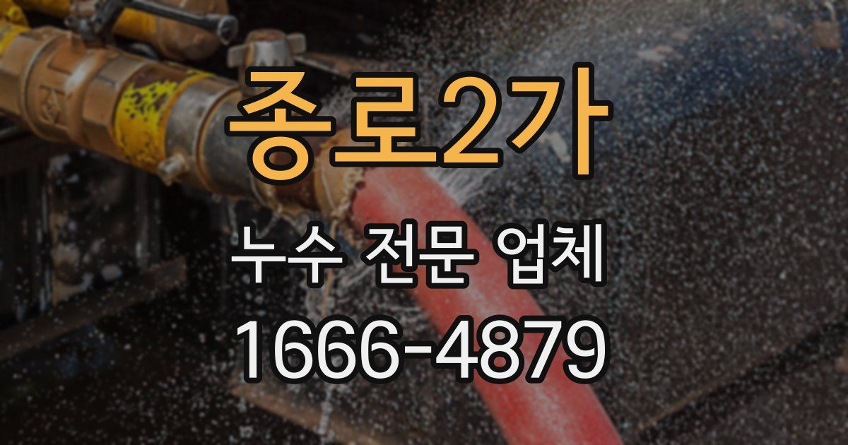종로2가 누수 전문 업체