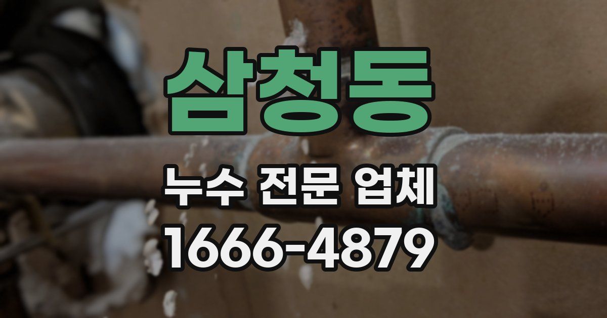 삼청동 누수 전문 업체