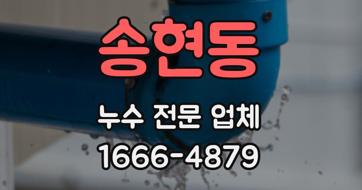 송현동 누수 전문 업체