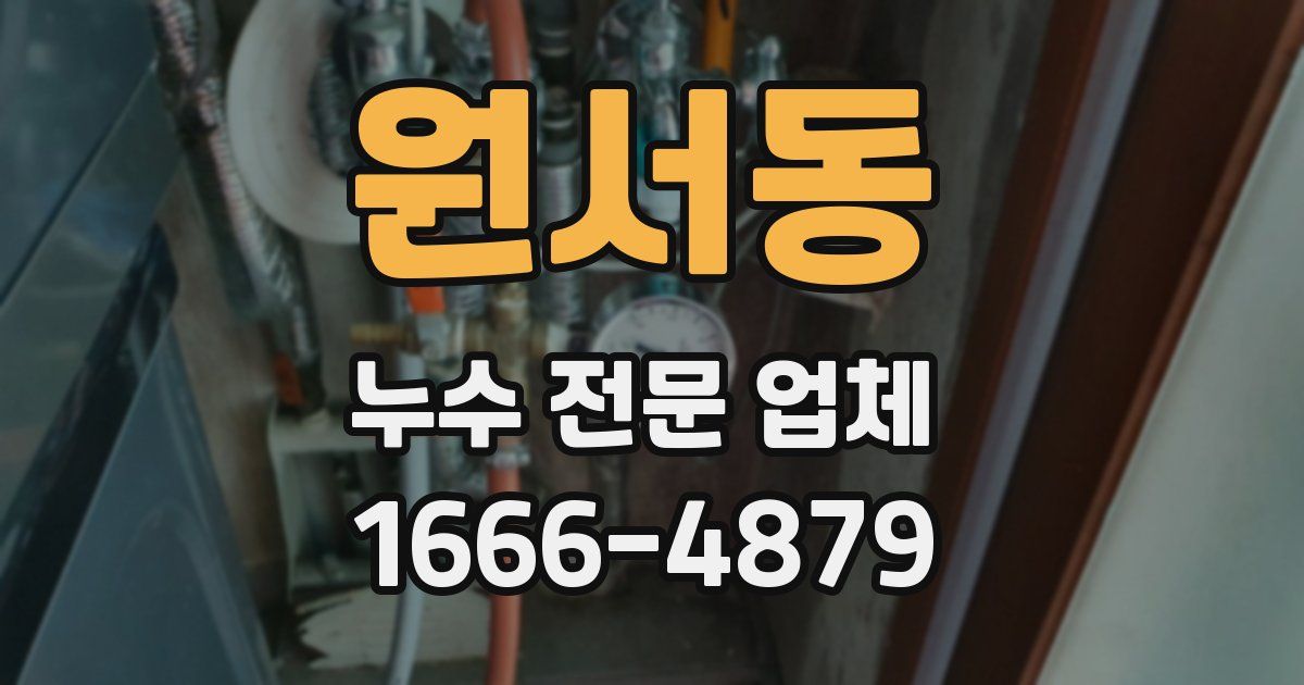 원서동 누수 전문 업체