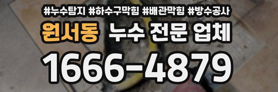 원서동 누수 전문 업체