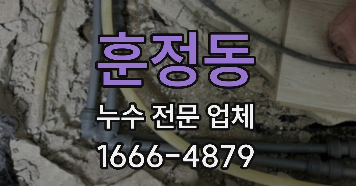 훈정동 누수 전문 업체