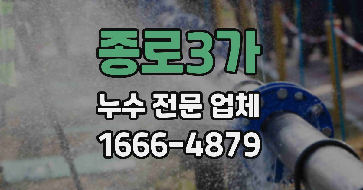 종로3가 누수 전문 업체