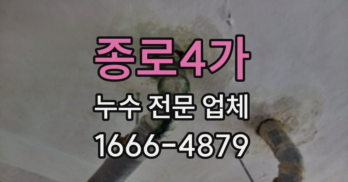 종로4가 누수 전문 업체