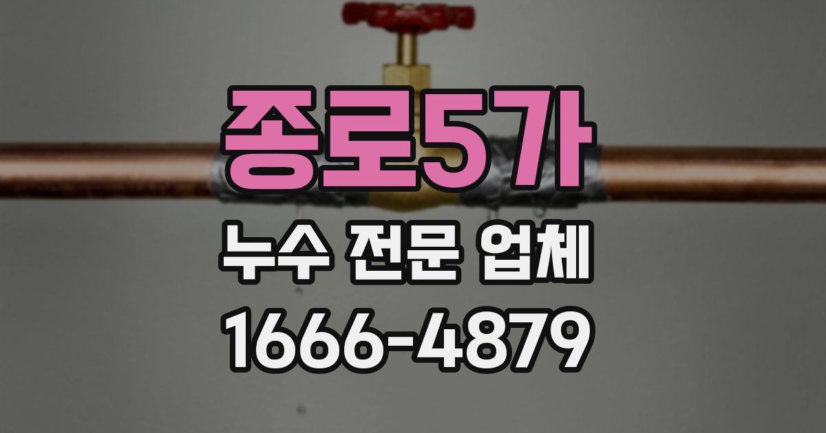 종로5가 누수 전문 업체