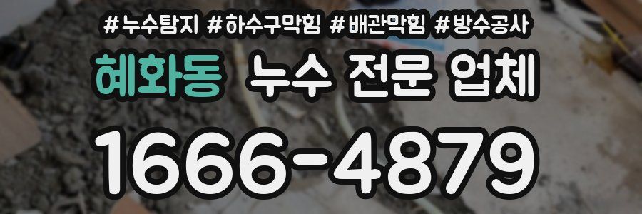 혜화동 누수 전문 업체