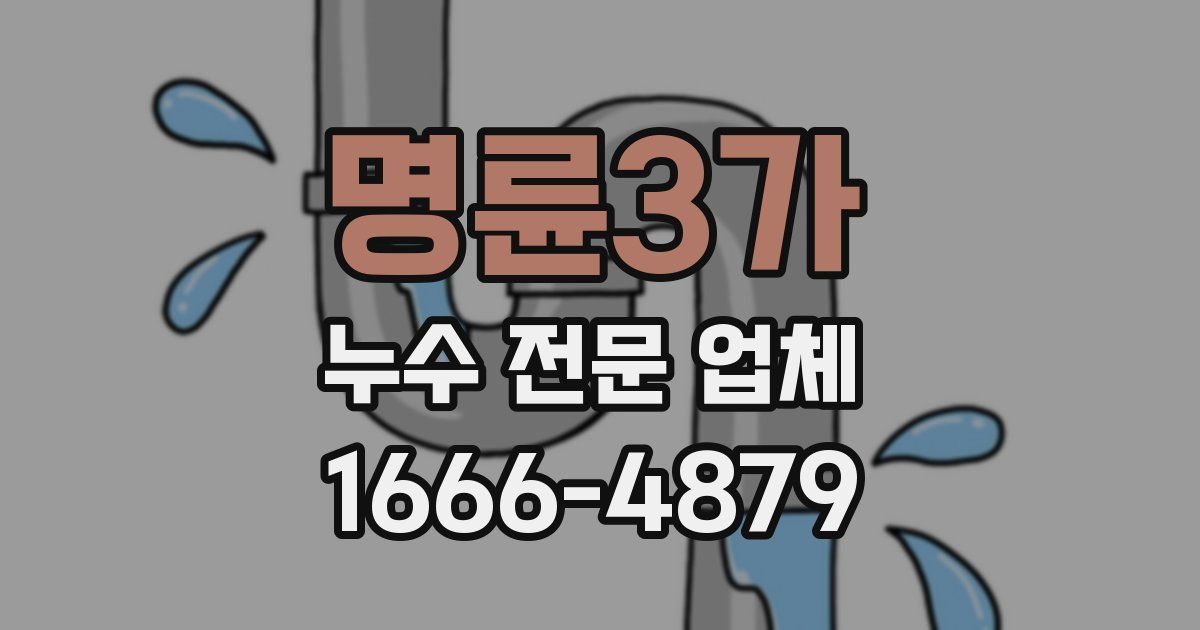 명륜3가 누수 전문 업체