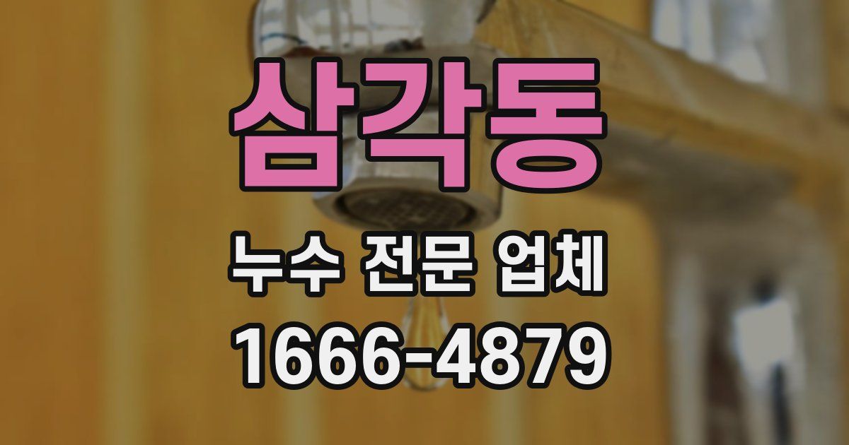 삼각동 누수 전문 업체