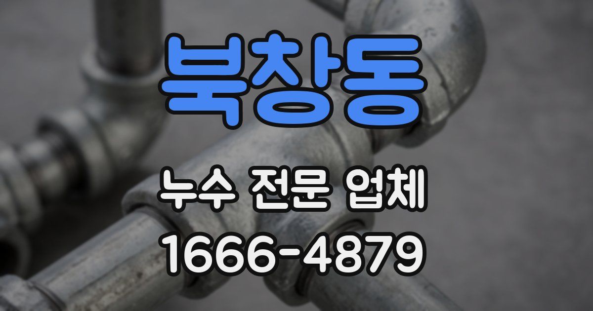 북창동 누수 전문 업체