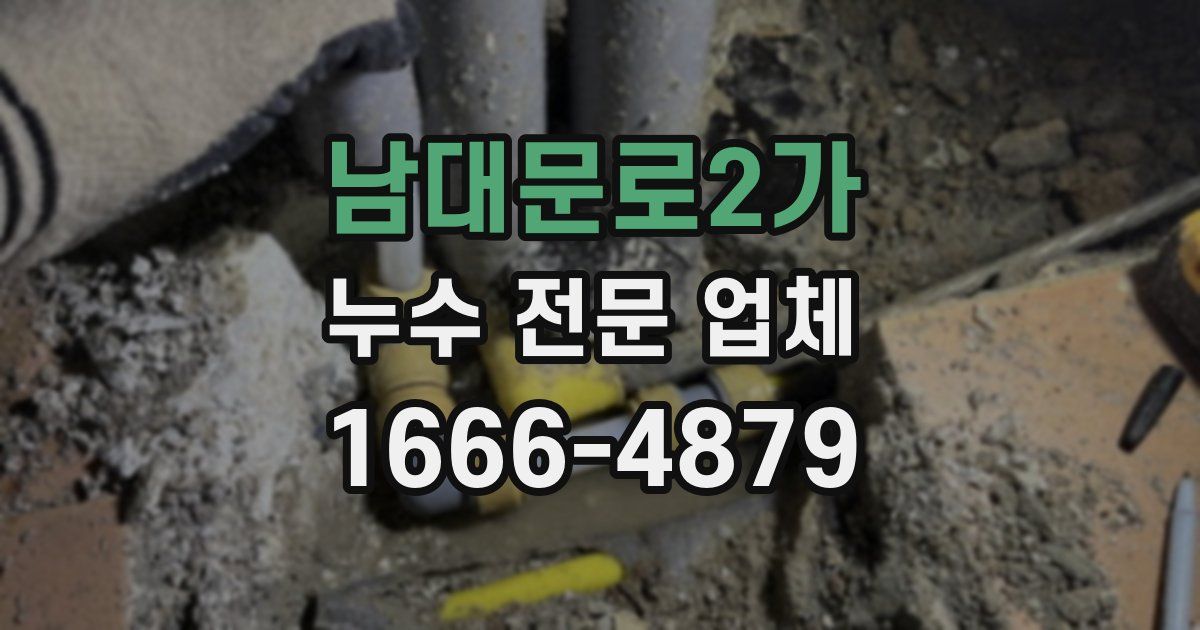 남대문로2가 누수 전문 업체