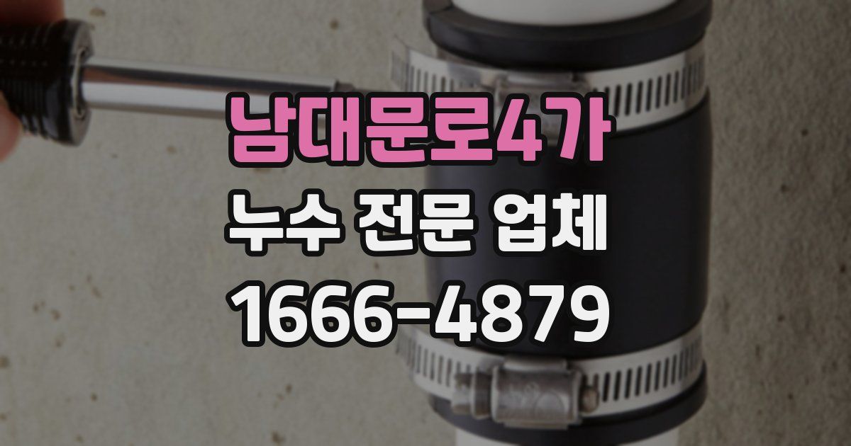 남대문로4가 누수 전문 업체