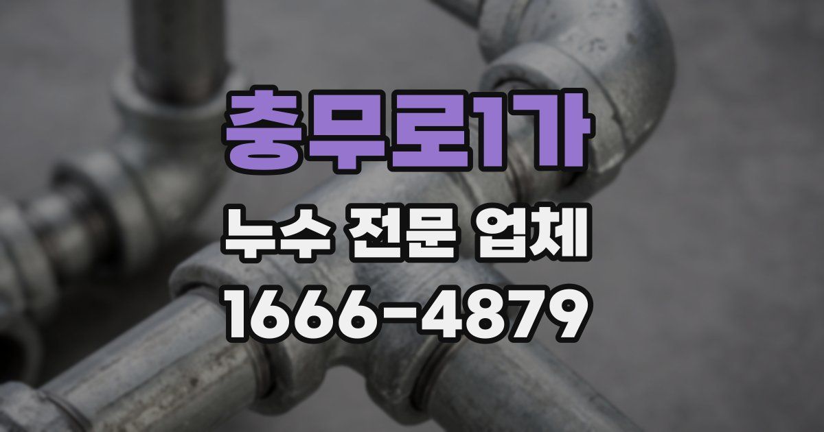 충무로1가 누수 전문 업체