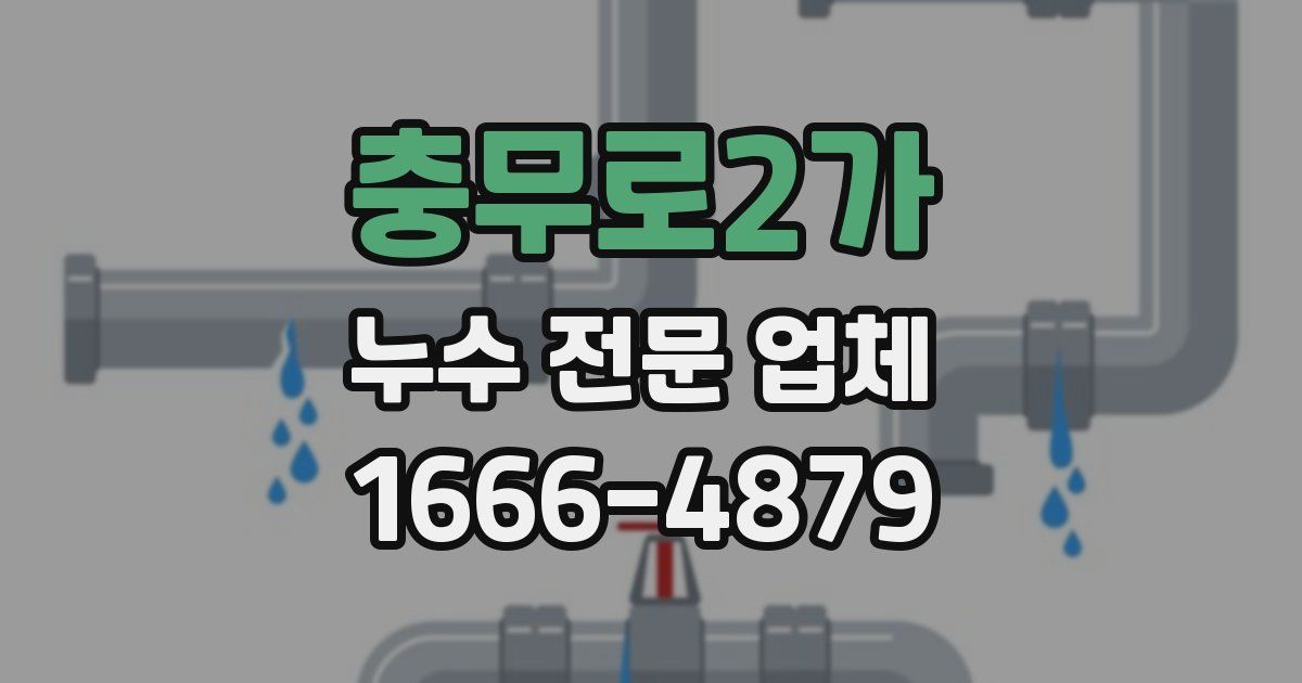 충무로2가 누수 전문 업체