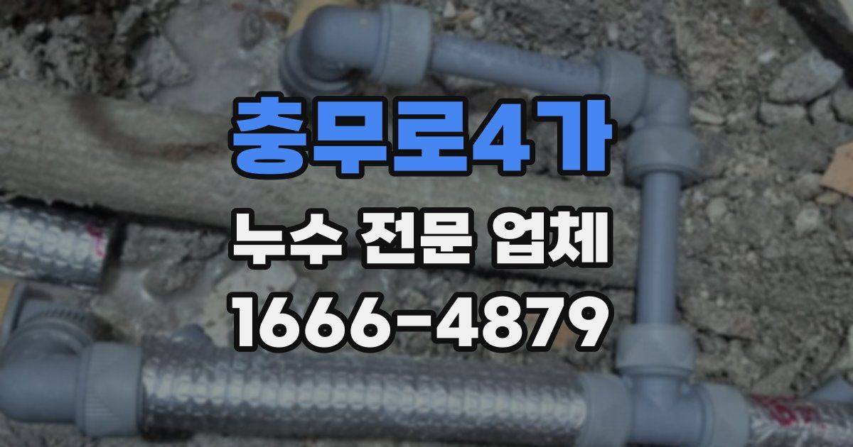 충무로4가 누수 전문 업체