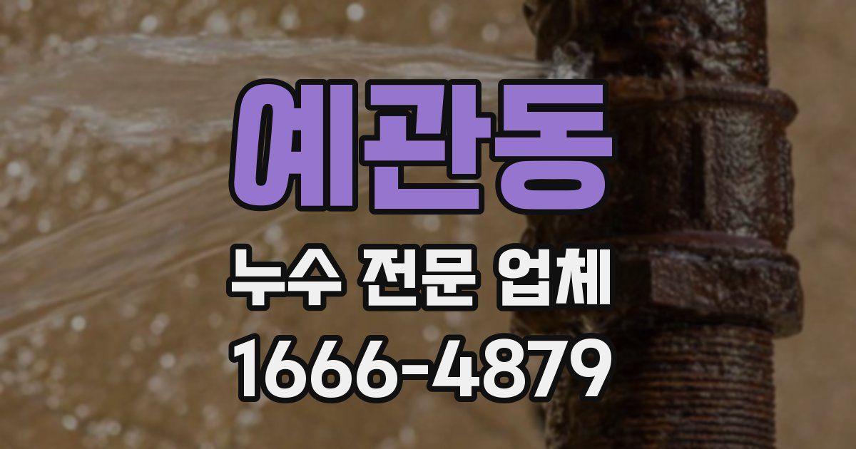 예관동 누수 전문 업체