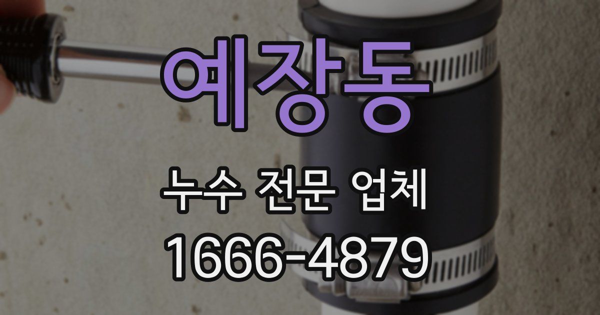 예장동 누수 전문 업체