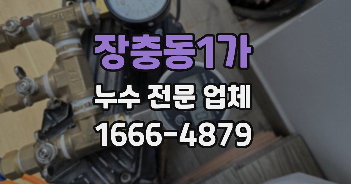장충동1가 누수 전문 업체