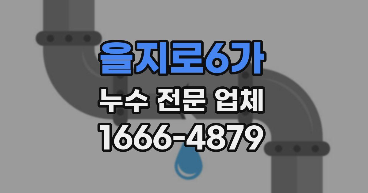 을지로6가 누수 전문 업체