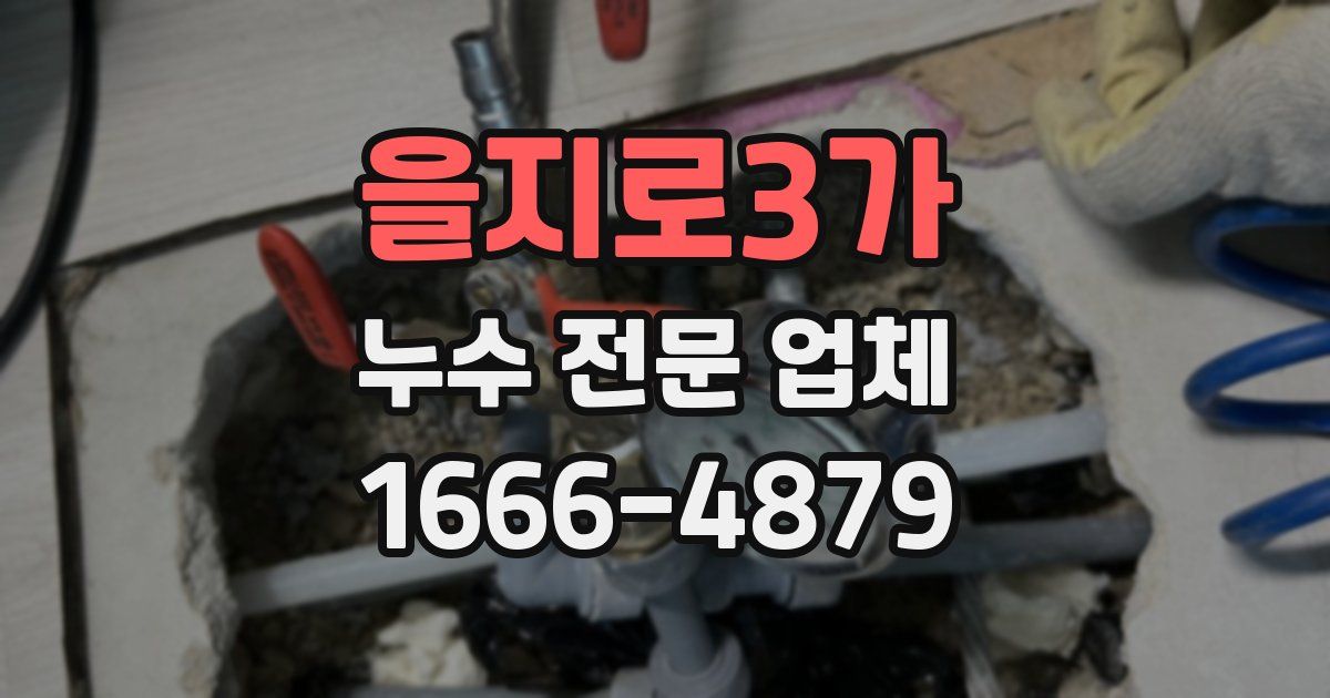 을지로3가 누수 전문 업체