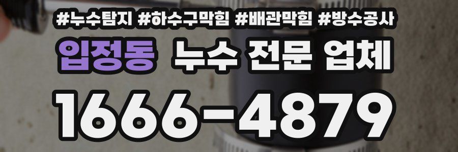 입정동 누수 전문 업체