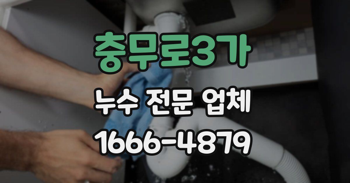 충무로3가 누수 전문 업체