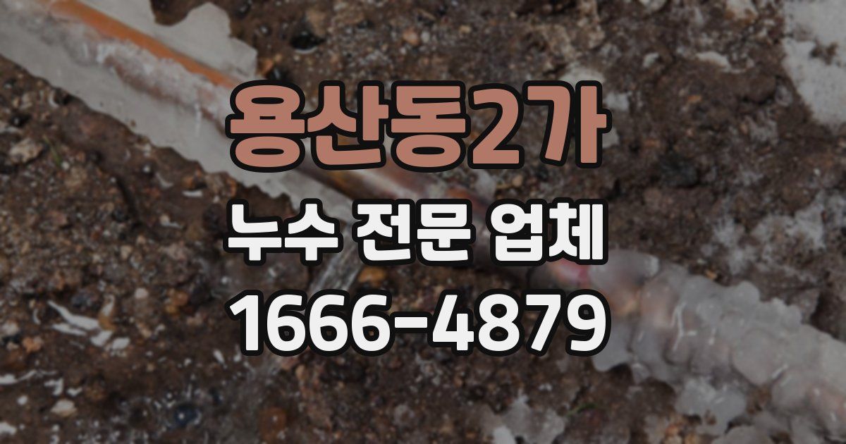 용산동2가 누수 전문 업체