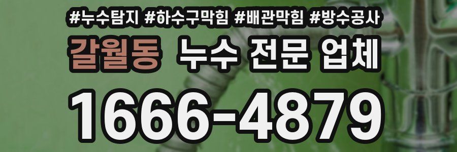 갈월동 누수 전문 업체