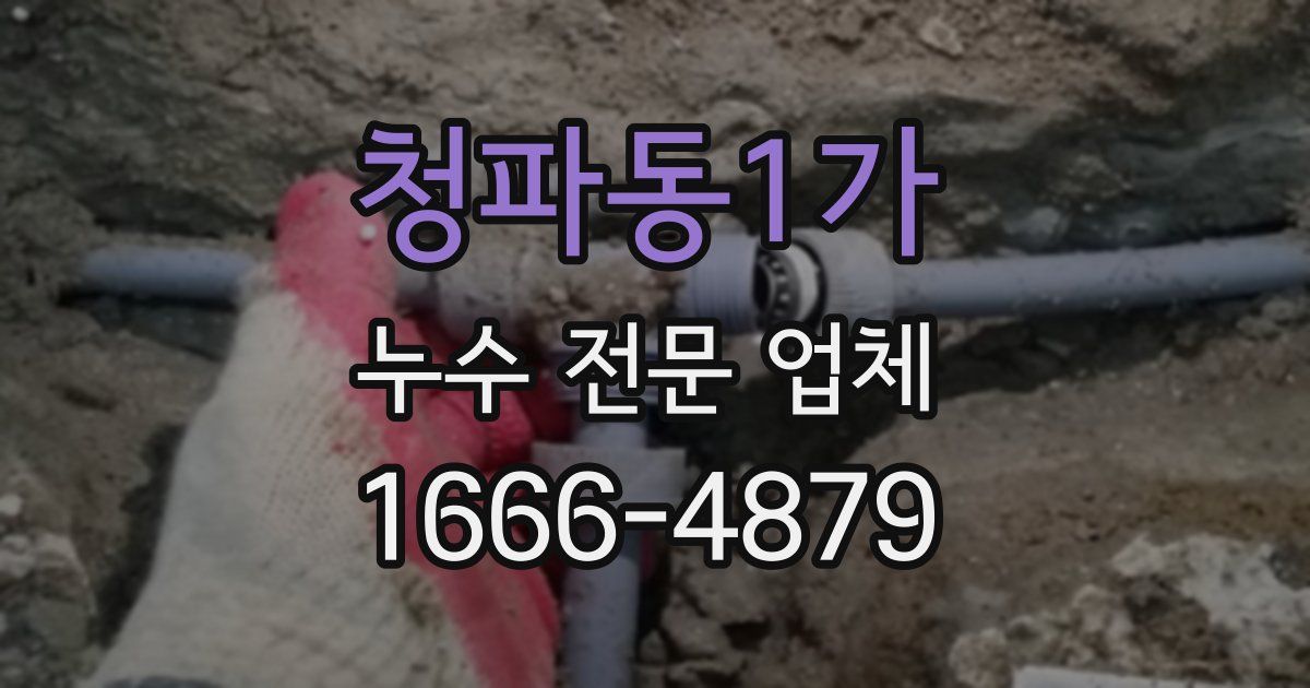 청파동1가 누수 전문 업체