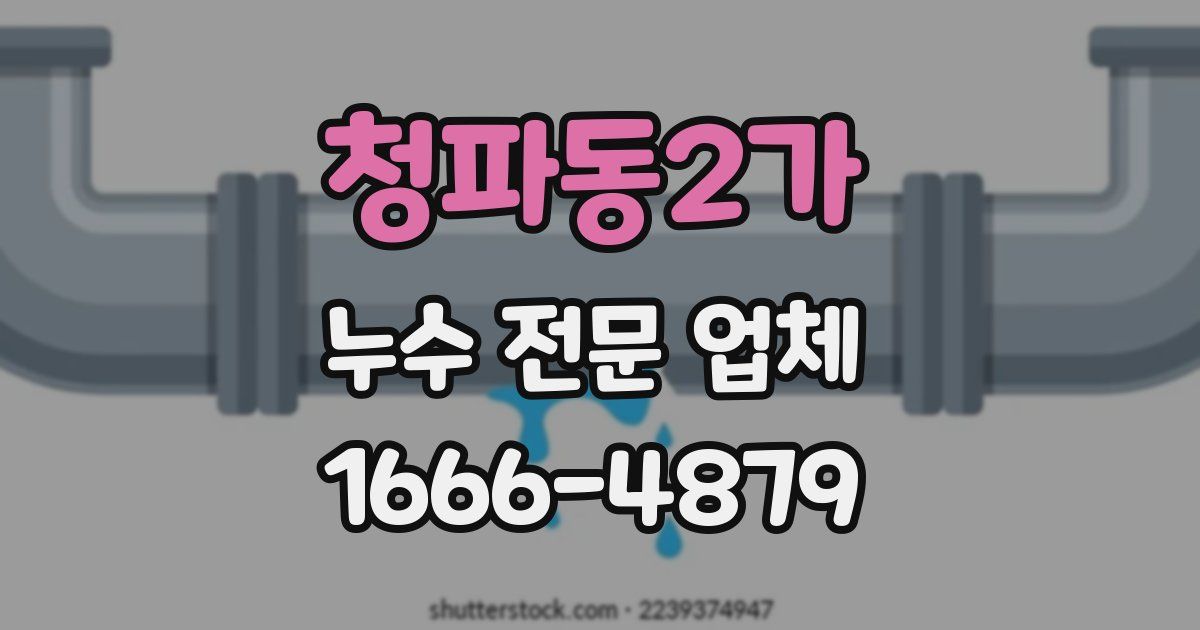 청파동2가 누수 전문 업체