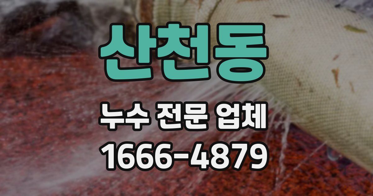 산천동 누수 전문 업체