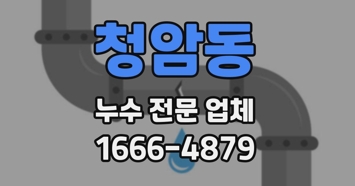 청암동 누수 전문 업체