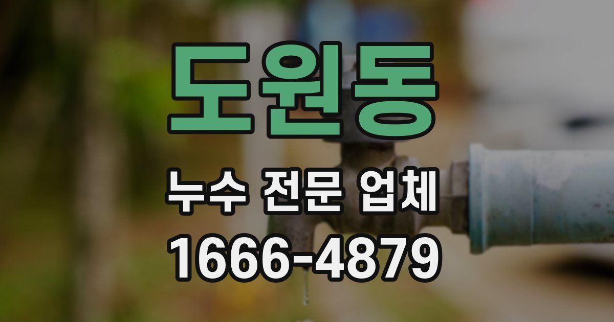 도원동 누수 전문 업체