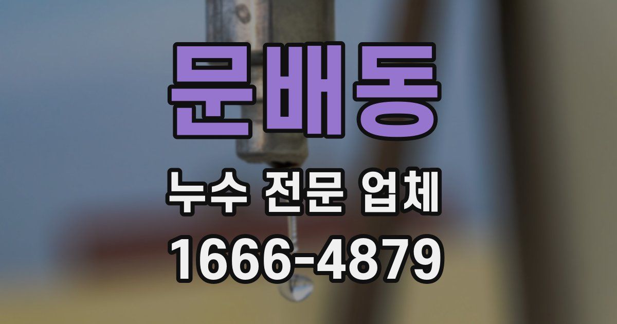 문배동 누수 전문 업체