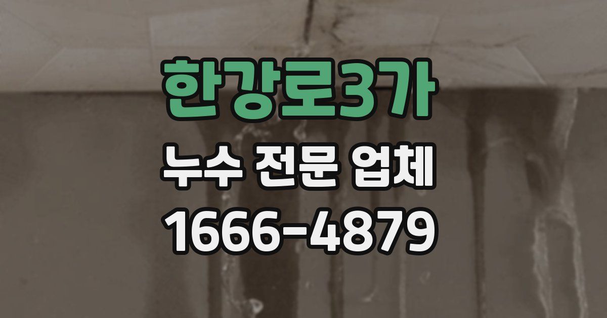 한강로3가 누수 전문 업체
