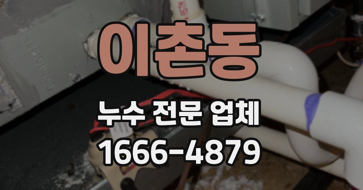 이촌동 누수 전문 업체